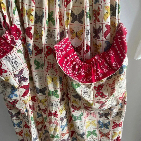 VTG 1950's Claire Evans Cotton Print Butterfly Dress Small - Picture 5 of 13